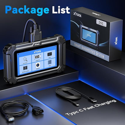 XTOOL D5S OBD2 Scanner - 2025 Code Reader for Cars & Trucks with 16 Resets, Crank Sensor Relearn, Throttle Relearn, EPB, FCA AutoAuth, CAN FD for GM, Engine ABS SRS Transmission Car Diagnostic Tool