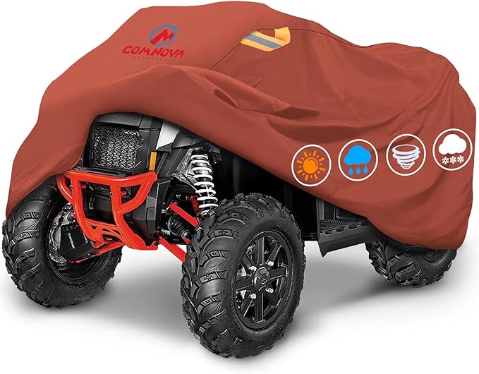 Comnova ATV Cover for 4 Wheelers - 95 Inch ATV Covers 600D Waterproof & Heavy Duty, Outdoor Four Wheeler Quad Cover All Weather Large for Polaris, Kawasaki, Arctic Cat, Honda, Yamaha and More
