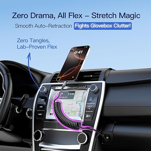 AGVEE 3ft Coiled Short USB to USB-C Charging Cable [USB-IF Certified] 3A Fast Charger Cord in Car for iPhone 16/15 CarPlay, Galaxy S25 S24 S23 S22 S21 S10 S9 S8, Google Pixel, Dark Gray