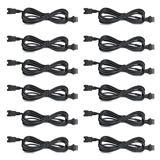 12 Pcs 4 Pin RGB Extension Cable RGB Wire for Motorcycle LED Light Underglow Kit, Compatible with ATV Car Trucks Rock Lights & Neon Strips (60 Inch)