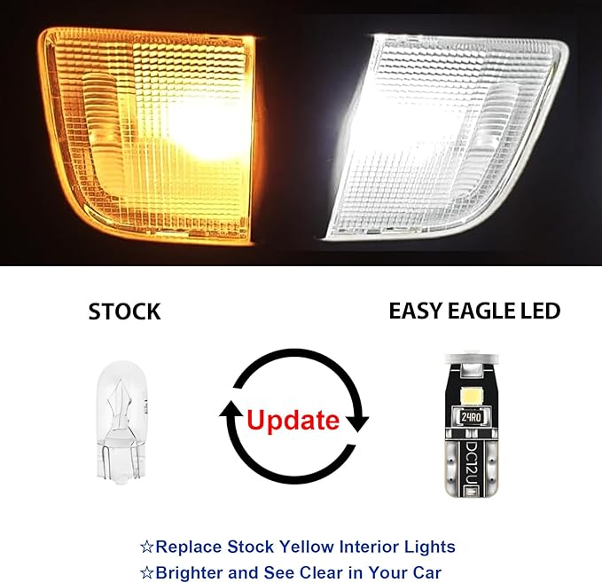EASY EAGLE LED Interior Car Lights for Toyota-Prius-2004-2009: 11 Piece Kit White LED Light Bulbs - Super Bright 6000K + Install Tool