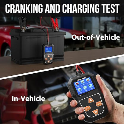 KONNWEI KW218 6V 12V Car Battery Tester 100-2000 CCA Automotive Battery Load Tester Alternator Tester Digital Auto Battery Analyzer Charging Cranking System Tester for Car Truck Marine Motorcycle Boat