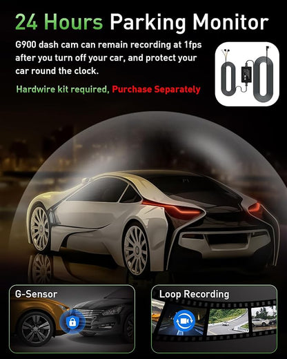 Dash Cam Front and Rear,4K+1080P WiFi Dual Dash Camera for Cars with App, 3" IPS Dashboard Camera Recorder,Night Vision,24H/7 Parking Mode, Loop Recording,170° Wide Angle,Free 64GB SD Card