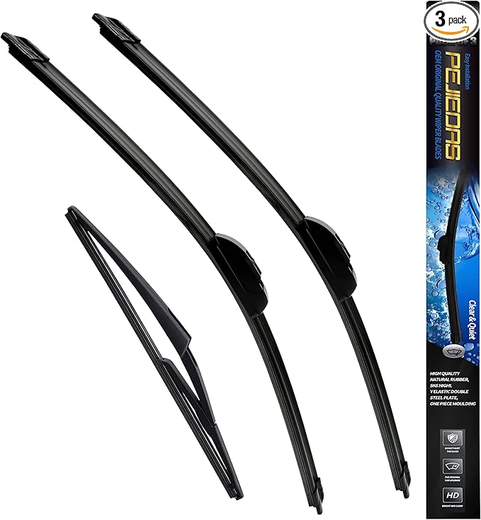 3 Wiper Blades, Front Wiper + Rear Wiper Blades for Nissan Rogue 2008-2013/Rogue select 2014 2015 (26 inch + 14 inch + 12 inch) OE Original Style