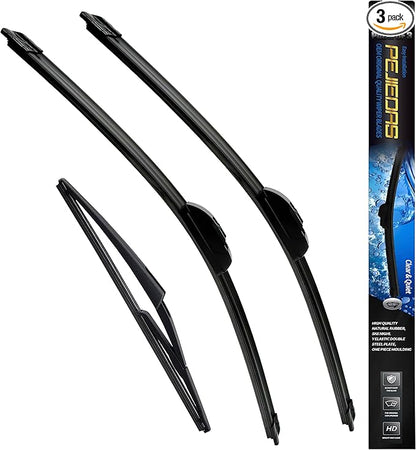 3 Wiper Blades, Front Wiper + Rear Wiper Blades for Nissan Rogue 2008-2013/Rogue select 2014 2015 (26 inch + 14 inch + 12 inch) OE Original Style