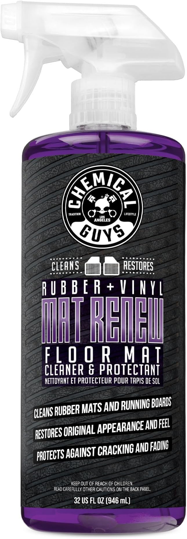 Chemical Guys Mat Renew Rubber + Vinyl Floor Mat Cleaner and Protectant, Safe for Cars, Trucks, SUVs, Motorcycles, RVs & More, Extra Large 32 fl oz