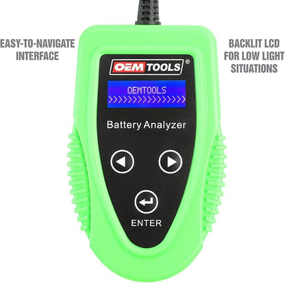 OEMTOOLS 24359 Digital Car Battery Tester, 12V Battery Diagnostic Tool, 200-1200 CCA Load Capacity, Charging, Cranking, and Starter Tester for Truck, Boat, RV, Golf Cart, and More