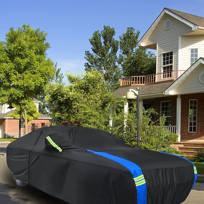 Avecrew Dodge Challenger Car Cover Waterproof All Weather for Automobiles, Outdoor Full Exterior Covers Fit 2008-2023 Dodge Challenger with Windproof Strap and Driver Door Zipper