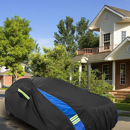 Avecrew Car Cover Custom Fit for Honda Civic Sedan, Waterproof All Weather Full Exterior Cover Rain Snow UV Protection Outdoor Cover with Side Door Zipper Design