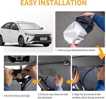 Sunshade Sun Shield for Mercedes-Benz C-Class W205 C250 C300 C400 SLK SLS CLA CLS CL-Class 2008-2023 2024 Window Shade Windshield Cover Sun Visor Protector Car Accessories Block UV Rays Heat