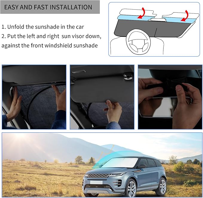 INSAUTO for Outback 2024 Window Sunshade Windshield Sun Shade for 2020-2023 Subaru Outback Windshield Cover Custom Fit Sun Visor Reflective Protector Foldable Front Window Shield Car Accessories