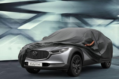 Kayme 7 Layers SUV Car Cover Custom Fit for Mazda CX-30 CX-3 CX 30 CX 3 (2019-2025) Waterproof All Weather for Automobiles, Outdoor Full Cover Rain Sun UV Protection.Black