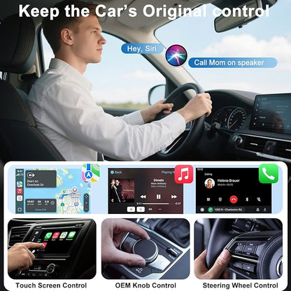 Wireless CarPlay Adapter, CarPlay Wireless Adapter Supports Netflix, YouTube, and Tiktok Stream Media Play, for OEM Wired CarPlay to Wireless Dongle, Fits for Cars from 2016 & iOS 10+ Phone