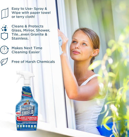 Invisible Shield Glass & Surface Cleaner and Repellent 32 fl. oz. Cleans and Protects against future dirt on multi surfaces by UNELKO- Clean-X (2)