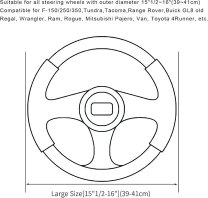 Soft Car Steering Wheel Cover for Sedan, SUV, Warm Luxury Velvet, Odorless, Universal, Anti Slip, Summer Winter, Gray, Large Size[15" 1/2-16"](39-41cm)