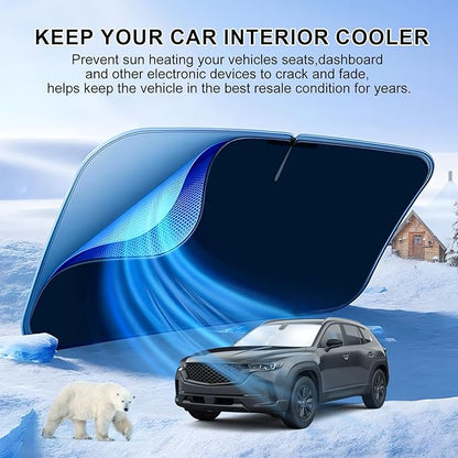 T TGBROS Windshield Sun Shade for Mazda CX-50 2023-2025 2026 Front Window Sunshade Sun Shield Foldable Sun Visor Cover for CX50 Accessories Block Heat and Sun Protection