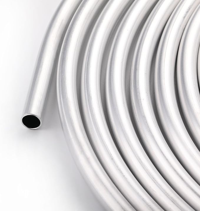 1/4" OD Aluminum Hard Fuel Line Hardline Tube Tubing Coil 16 Feet Roll