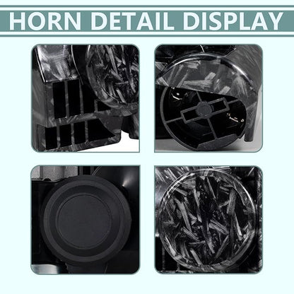 Loud Car Horn with Relay,150dB Train Horn for Motorcycle,12V Air Horns for Car,Black & Gray Personalized Pattern,Dark Style Motorcycle Waterproof Snail Horns