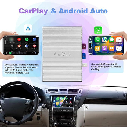 Wireless/Wired Phone Mirroring Android Auto Interface Upgrade Kit for Lexus 2005-2008 is, Support Wireless CarPlay, AirPlay, Cameras, Retaining Car OEM Monitor, Control System