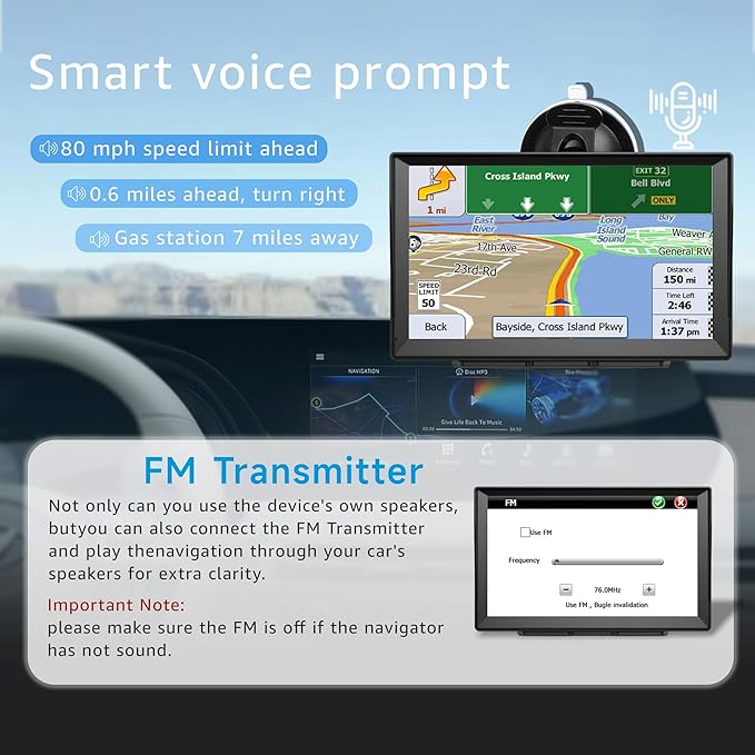 7-Inch GPS Navigator for Car Truck RV, 2025 Offline Maps with Lifetime Free Updates, Touchscreen Sat Nav, Voice Guidance, Speed & Traffic Alerts, Custom Truck Routing