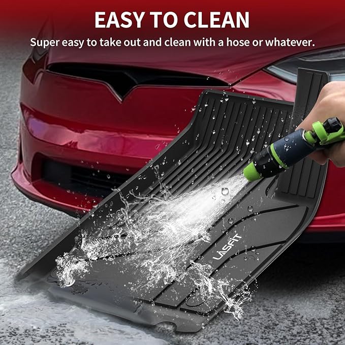 LASFIT Frunk Trunk Mats Fit for Tesla Model X & Model X Plaid 6 Seater / 7 Seater 2025 2024 2023 2022 2021, Custom Fit TPE All Weather Waterproof Cargo Liners, Black