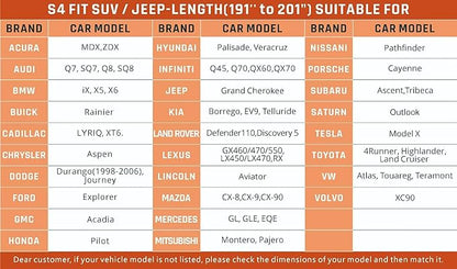 SUV Cover Waterproof All Weather Protection with Silver Stripe Design, Car Cover Universal Fit Ford Explorer, Toyota Highlander, Honda Pilot, Dodge Durango, BMW X5 X6, Lexus RX350