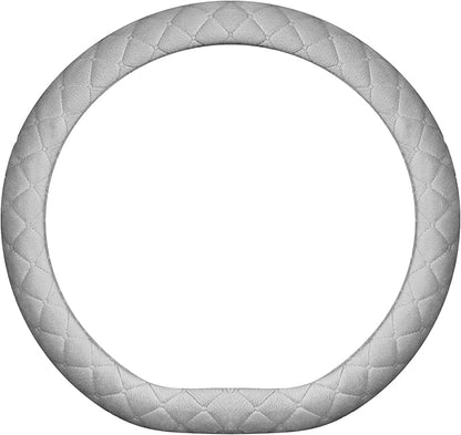 Soft Car Steering Wheel Cover for Sedan, SUV, Warm Luxury Velvet, Odorless, Universal, Anti Slip, Summer Winter, Gray, D Shape(Flat Bottom)