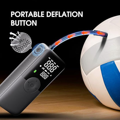 CARSUN Cordless Tire Inflator Portable Air Compressor,Car Tire Pump with Digital Dual Screen,150PSI Portable Air Pump for Car Tires with Deflation&Pressure Gauge,Suitable for Car,Motorcycles,Bicycles