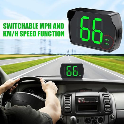 GPS Digital Speedometer for Car MPH, Universal HUD Speed Meter with LED Large Font, Plug Play for Car Truck Motor SUV Golf Cart All Vehicles (2 Pack Digital Speedometer with Charger)