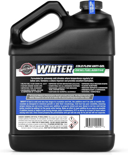Opti-Lube Winter Formula Anti-Gel Diesel Fuel Additive: Gallon (1 Gallon (Treats 512 Gallons))