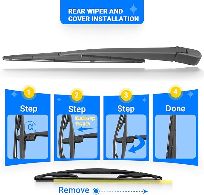 Windshield Wiper Blades Replacement for Honda CRV CR-V 2017 2018 2019 2020 2021 2022 Original Factory Quality Front Rear Wipers Blade Set for My Car - 26" 17" 12" (Pack of 3)