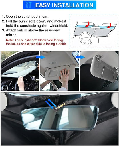 KUST Windshield Sun Shade for Audi Q8 2019-2023 2024 2025 2026 Window Shade Sun Visor Cover Foldable Blocks UV Rays Keep Your Car Cooler