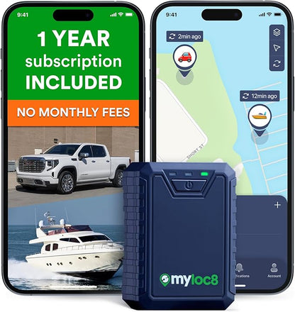 Ultra GPS Tracker for Vehicles – Rugged Waterproof GPS Locator for Cars, Trucks, Hidden Tracking Device, 4G LTE, Real-Time Updates, Long Battery Life (1 Year Subscription incl.)