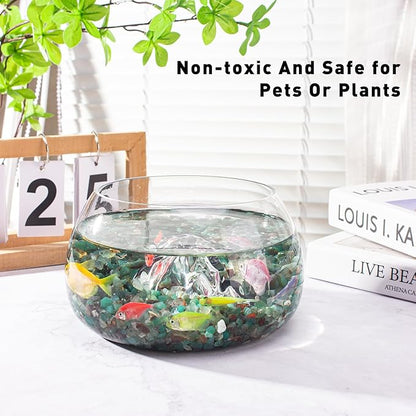 0.5 Lb/230g Green Agate Aquarium Gravel Rocks Crushed Stone Crystal Chips Bulk, Natural Crystal Quartz Stone Pebbles Irregular for Aquarium, Vase Fillers, Succulent Plants Decor - 5-7mm