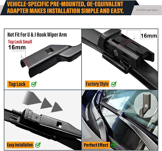 AUTOBOO 24"+19" Windshield Wipers Blades Replacement for Honda CRV CR-V 2023 2024 2025 with 10 Inch Rear Wiper Blade -Original Factory Quality (Pack of 3)