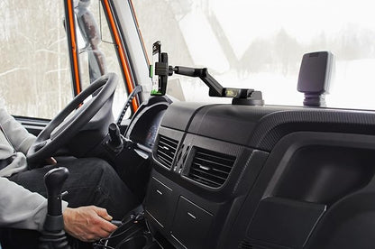 Phone Mount for Truck Phone Holder for Truck - Heavy Duty Super Suction Cup, Mobile Device Holder Dashboard Window 16.9 inch Long Arm & Stable, iPhone & Samsung Compatible, Big Rig Trucker, Green