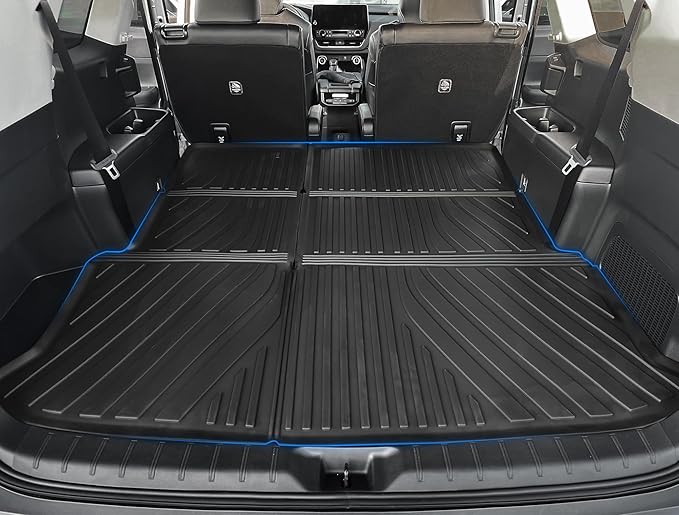 OEDRO Floor Mats for Chevrolet Equinox/GMC Terrain 2018-2024, Custom Fit TPE All Weather Trunk Mat with Backrest for Chevy Equinox Accessories, Anti-Slip Back Seat Protector for Equinox, Full Mat Set