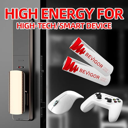 BEVIGOR Lithium Batteries AA Size, AA Battery 4 Pack, 3000mAh Double A Batteries, 1.5V Double A Battery, Longer Lasting Lithium Iron Batteries for Flashlight, Toys, Remote Control【Non-Rechargeable】