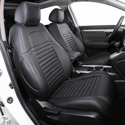 EKR Accord Car Seat Covers Custom for Honda Accord 2013-2016 LX,EX,EX-L,Sport,Touring,Sport SE & 2017 LX,Reat Row W/Solid Backrest,Seat Cover Full Set,Car Seat Protector-Leather(Black)