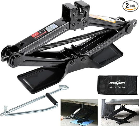 Car Jack Kit Scissor Jack for Car-2Ton(4409lbs),Portable Jack Tire Change Kit Deal for SUV Auto with Crank Handle,Heavy Duty Steel,Black