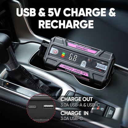 J400 Jump Starter with ConnectMax Tech, 2000A 12V Battery Jumper Starter Portable, Lithium Jump Box and Jump Pack for Up to 8.0-Liter Gas and 6.0-Liter Diesel Engines, Smart Digital Screen