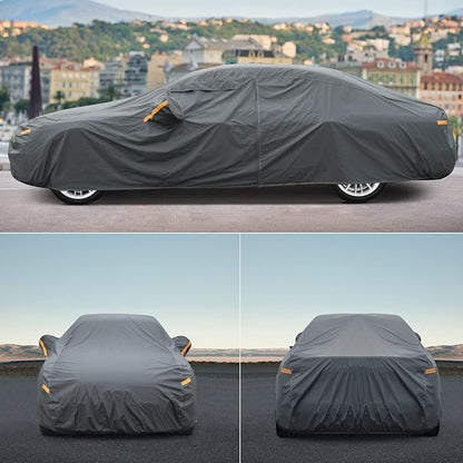 16 Layers Heavy Duty SUV Car Cover Waterproof All Weather, Universal Fit Ford Explorer, Toyota Highlander, Kia Telluride, Hyundai Palisade, Honda Pilot, Dodge Durango, GMC Acadia etc.