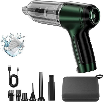 Vortix Smart Car Vacuum/Air Blower,Vortix Electric Air Duster & Vacuum,12000pa High Power Brushless Motor Wireless Handheld Car Vacuum Cleaner with Washable Filter & Storage Bag (Green)