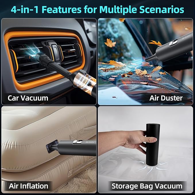 Car Vacuum Cleaner,95W/19Kpa/30Mins,Mini High Power Pet Portable Handheld Cordless Vacuum Pro, Rechargeable Extractor Vacuum Detailing with Cleaning Gel for Car, Home and Office Detail Cleaning