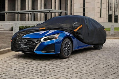 Kayme 7 Layers Car Cover Custom Fit for Nissan Altima (2002-2025) Waterproof All Weather for Automobiles, Outdoor Full Cover Rain Sun UV Protection.Black