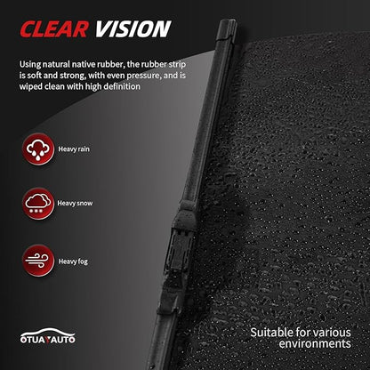 OTUAYAUTO Windshield Wiper Blades - Replacement for Ford Bronco Sport 2021-2024, Front and Rear Wipers Set, Top Lock - 22"+20"+10" (Pack of 3)
