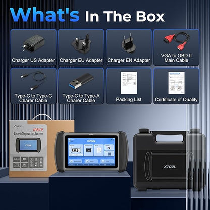 XTOOL IP819 V2.0 Bidirectional Scan Tool, 2025 Upgraded OBD2 Scanner with Active Test, PMI Function, 39+ Resets, ECU Coding, FCA AutoAuth, All Systems Scanner for Cars, 3-Year Update