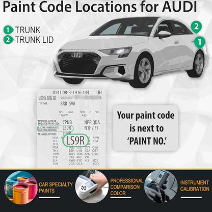 LY9C Ibis White Car Touch Up Paint for Audi, Color Accurate Car Paint Scratch Repair Pen Kit Quick & Easy Fix Vehicle Chips and Automotive Nicks Scuff