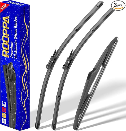 3 wipers Replacement for 2012-2018 Ford Focus, Windshield Wiper Blades Original Equipment Replacement - 28"/28"/12" (Set of 3) Pinch Tap