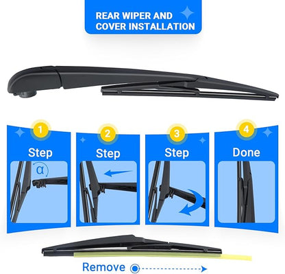 Windshield Wiper Blades Replacement for Toyota Highlander 2008-2019 Original Factory Quality Front Rear Wipers Blade Set for My Car - 26" 20" 12" (Pack of 3)